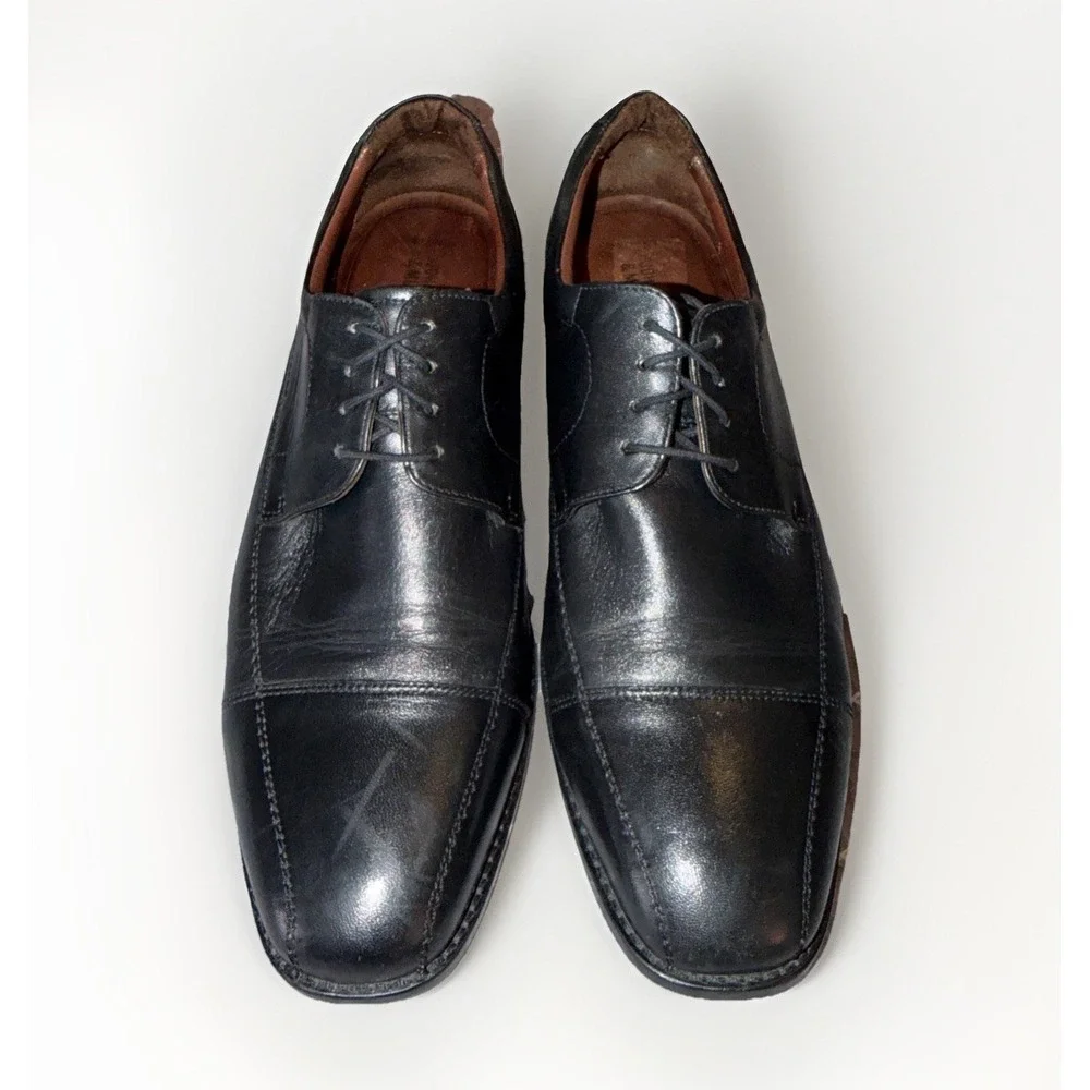 Johnston & Murphy Men's Bartlett Cap-Toe Lace-Up Oxfords Black 13M MSRP $159